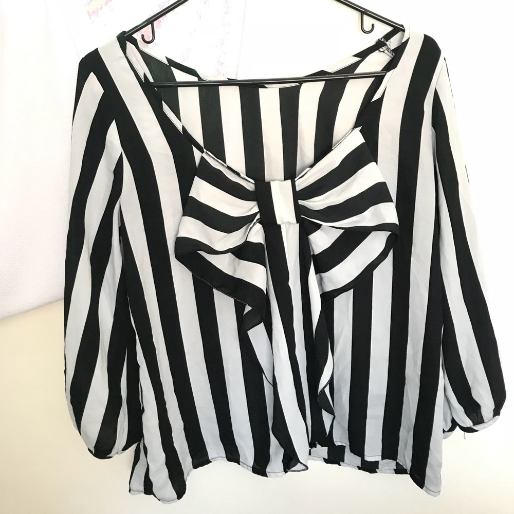 Alloy Apparel bow tie blouse